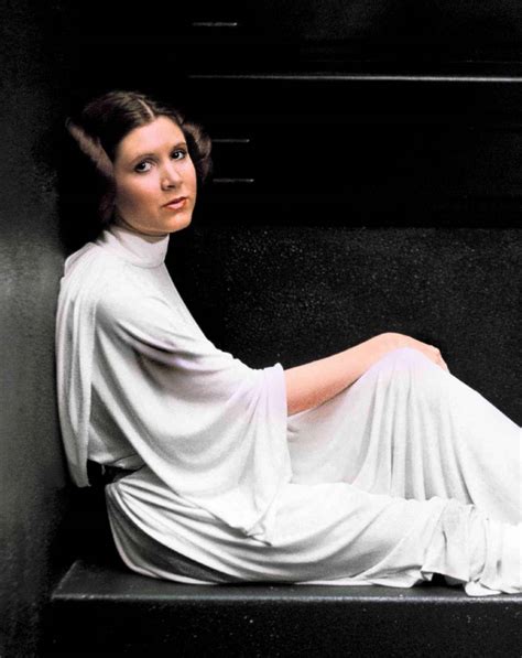 Photoshoot of Carrie Fisher as Princess Leia in the iconic ...